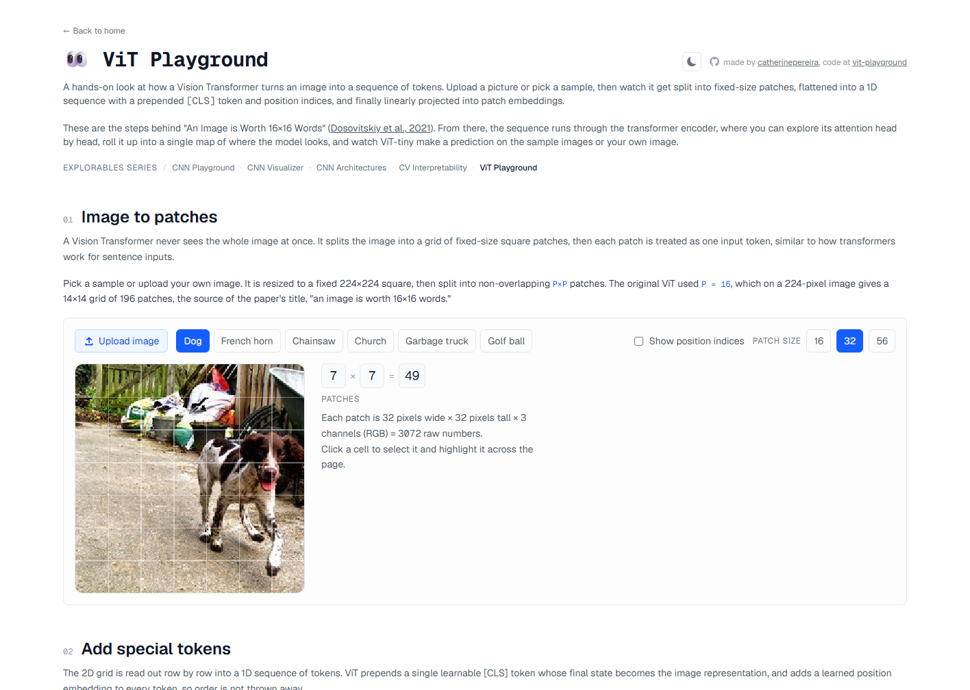 ViT Playground